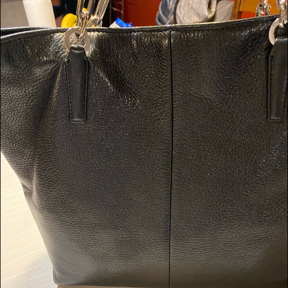 COACH Black Leather Shoulder Tote Bag Purse - Picture 11 of 11